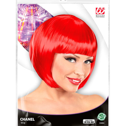 Widmann SRL Rode boblijn pruik dame