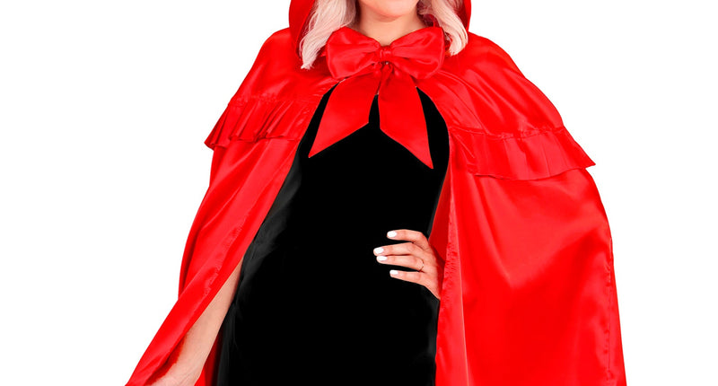 Roodkapje-kostuum voor dames, roodkapje-jurk, cape met jurk en zwarte Roodkapje-kostuum voor dames, roodkapje-jurk, cape met jurk en zwarte