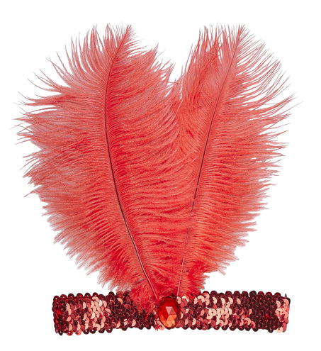 Widmann SRL Rode Charleston hoofdband met veren