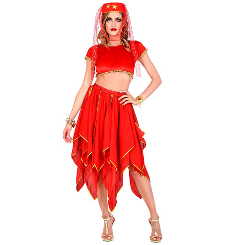 Widmann SRL Rode chiffon rok