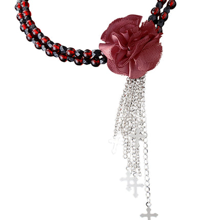 Widmann SRL Rode gothic ketting met roos