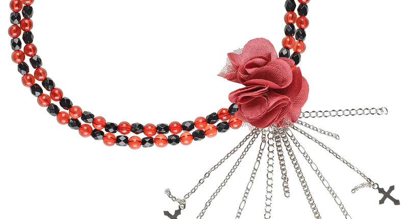 Widmann SRL Rode gothic ketting met roos