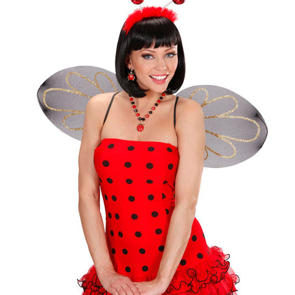 Widmann SRL Rode haarband met bollen Belly