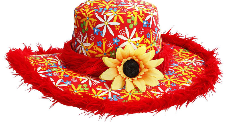 Widmann SRL Rode hoed Ibiza met zonnebloem