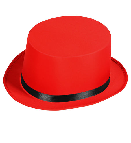 Widmann SRL Rode hoge hoed met zwarte band