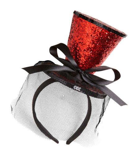 Widmann SRL Rode Mini Hoge Hoed Met Sluier