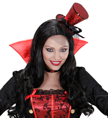 Widmann SRL Rode Mini Hoge Hoed Met Sluier