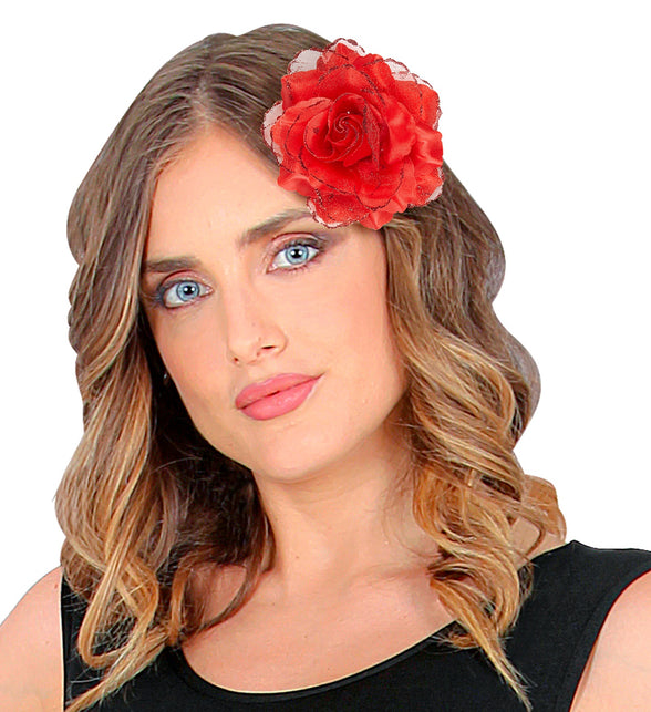 Widmann SRL Rode roos haarclip