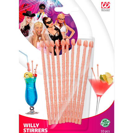 Widmann SRL Roerstokjes piemel 10 stuks