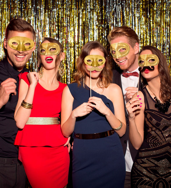 Widmann SRL Rond goud oogmasker masquerade