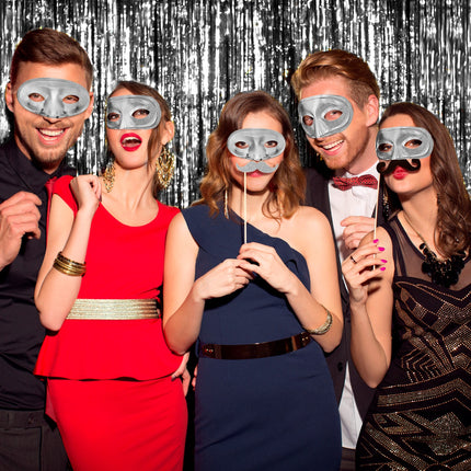 Widmann SRL Rond zilver oogmasker masquerade