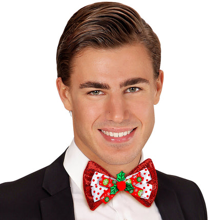 Widmann SRL Rood glitterstrikje kerstmis