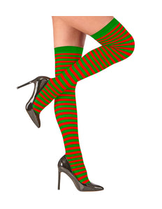 Widmann SRL Rood-groen gestreepte kousen