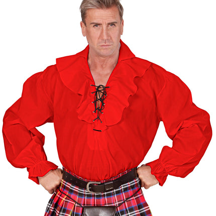 Widmann SRL Rood piratenshirt volwassenen