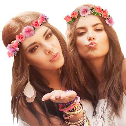 Widmann SRL Roze bloemen hoofdbandjes