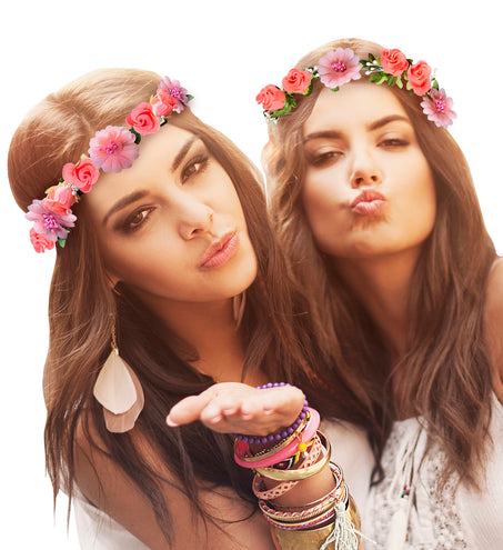 Widmann SRL Roze bloemen hoofdbandjes