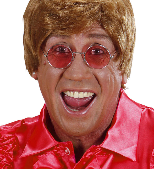 Widmann SRL Roze bril 70-er jaren Flower Power