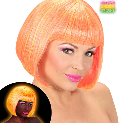 Widmann SRL Roze /gele Pruik Valentina mix