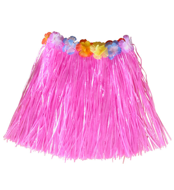 Widmann SRL Roze Hawaiirokje met bloemenriem kind