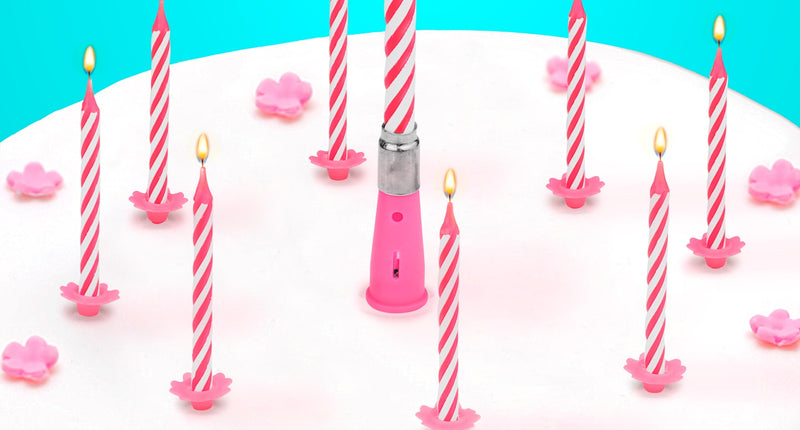 Widmann SRL Roze kaarsjes met houder en muziek