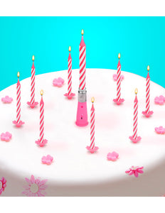 Widmann SRL Roze kaarsjes met houder en muziek