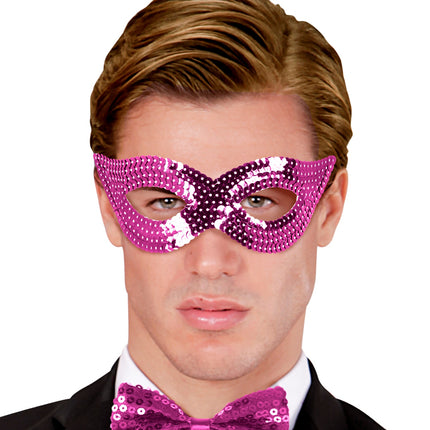 Widmann SRL Roze oogmasker pailletten