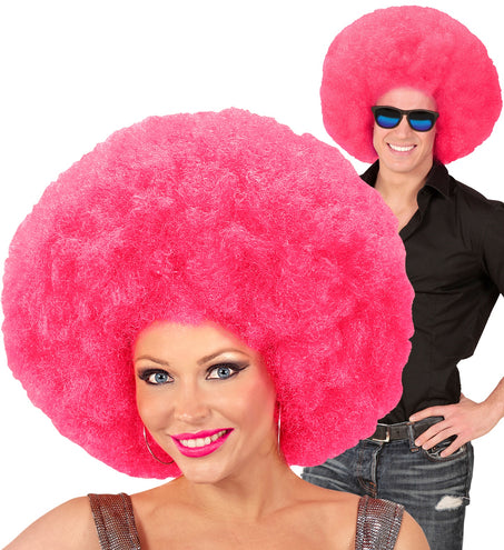 Widmann SRL Roze oversized Afro pruik