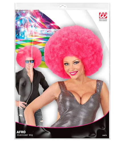 Widmann SRL Roze oversized Afro pruik
