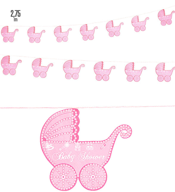 Widmann SRL Roze slinger met kinderwagentjes