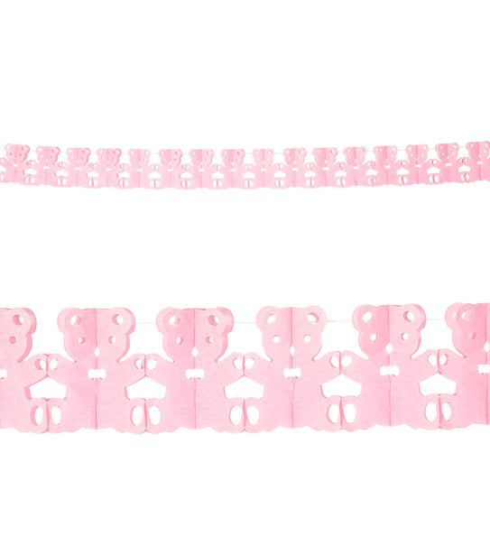 Widmann SRL Roze Teddy beertjes slinger voor geboorte