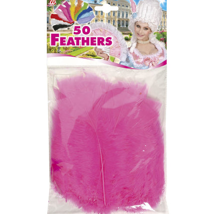 Widmann SRL Roze veertjes in zakje met 50  stuks
