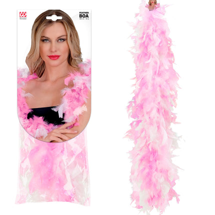 Widmann SRL Roze-witte boa 2-kleurig 180cm