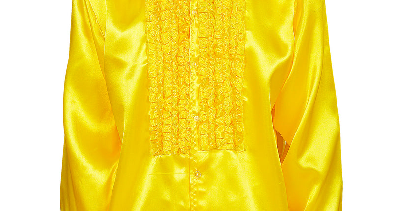 Widmann SRL Ruche blouse satijn geel