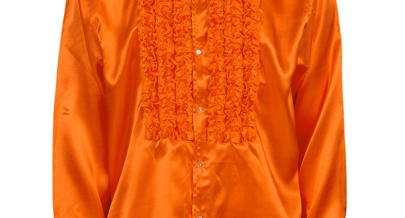 Widmann SRL Ruche blouse satijn oranje