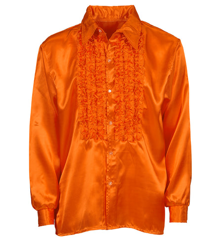 Widmann SRL Ruche blouse satijn oranje