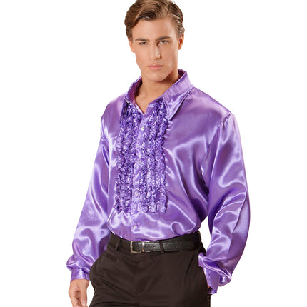Widmann SRL Ruche blouse satijn paars
