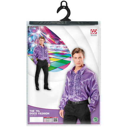 Widmann SRL Ruche blouse satijn paars