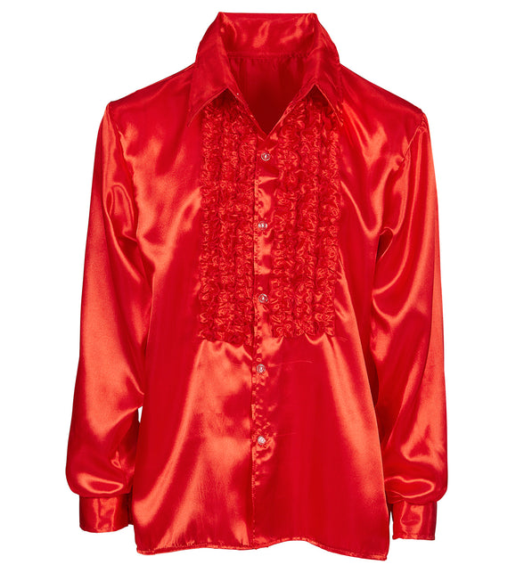 Widmann SRL Ruche blouse satijn rood
