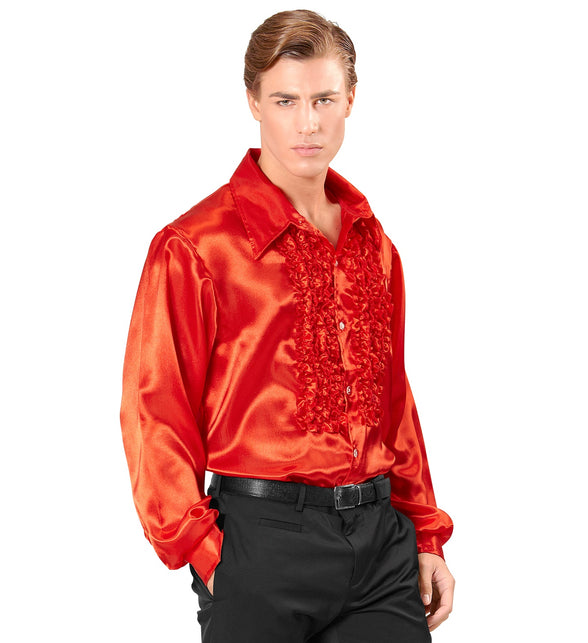 Widmann SRL Ruche blouse satijn rood