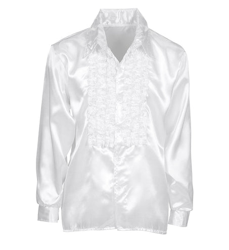 Widmann SRL Ruche blouse satijn wit