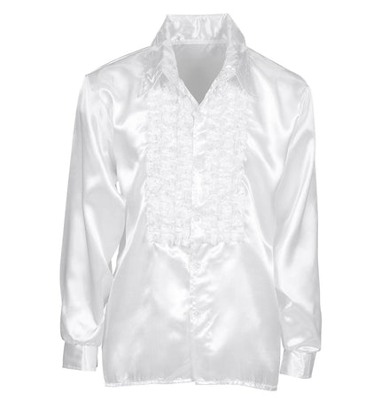 Widmann SRL Ruche blouse satijn wit