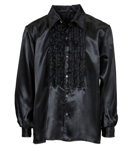 Widmann SRL Ruche blouse satijn zwart