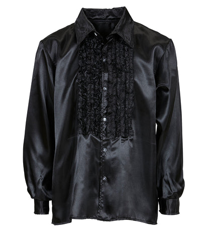 Widmann SRL Ruche blouse satijn zwart