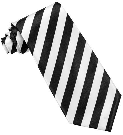 Widmann SRL Satijn witte stropdas met zwarte strepen