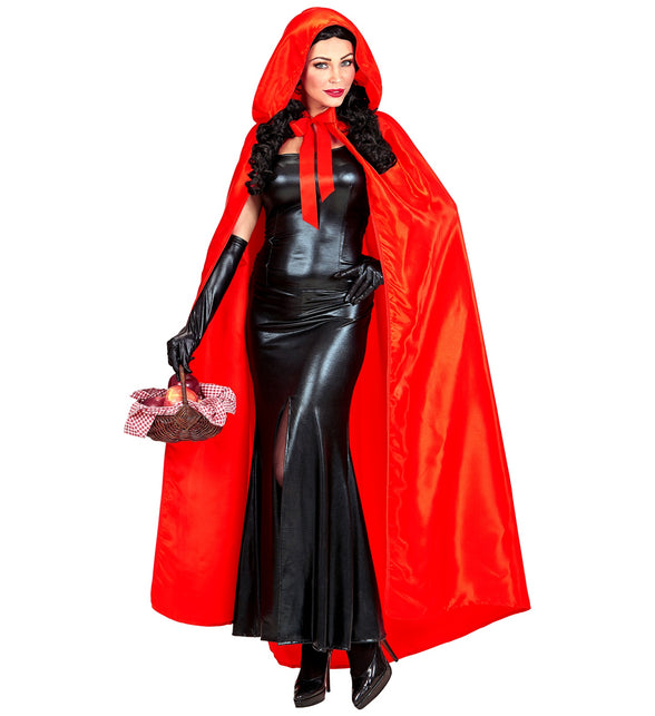 Widmann SRL Satijnen cape rood met muts