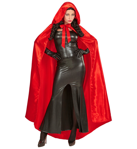 Widmann SRL Satijnen cape rood met muts