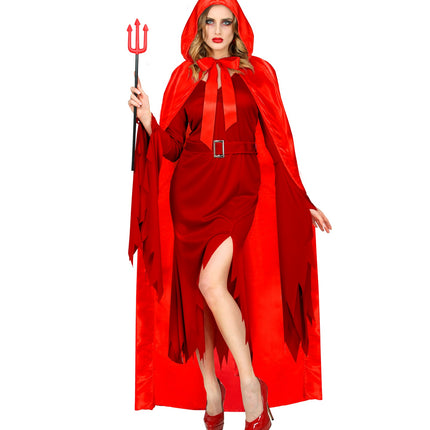 Widmann SRL Satijnen cape rood met muts