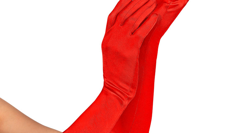 Widmann SRL Satijnen handschoenen rood elastaan