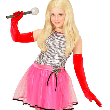 Widmann SRL Satijnen handschoenen rood kind