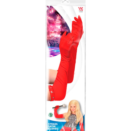 Widmann SRL Satijnen handschoenen rood kind